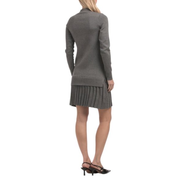 TAYLOR Pleated Skirt Mini Sweater Dress - Picture 2 of 2